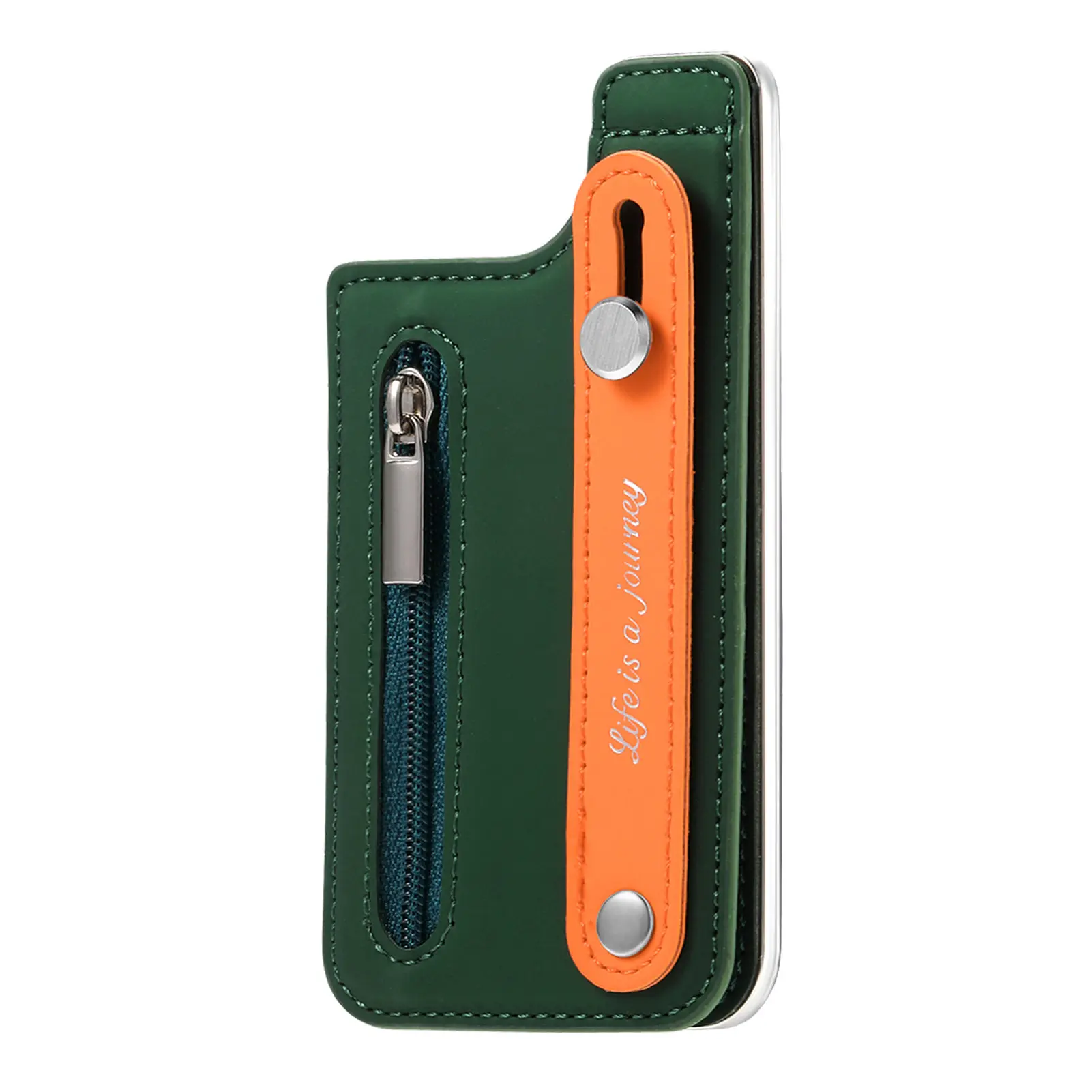 Zipper Card Slot Ultra-Thin Phone Back Wallet Holder