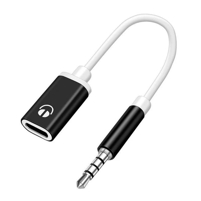 Headphone Adapter Cable 1pcs 3.5mm Male To Type-C Female Headphone Aux Cable Converter Type-C To Flat Headphone Round Head Adapter Cable