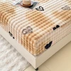 Fluffy Plush Fitted Bed Sheet Cartoon Long Hair Fleece Bed Cover for Double Bed Fundas De Colchón Winter Warm Mattress Cover 4