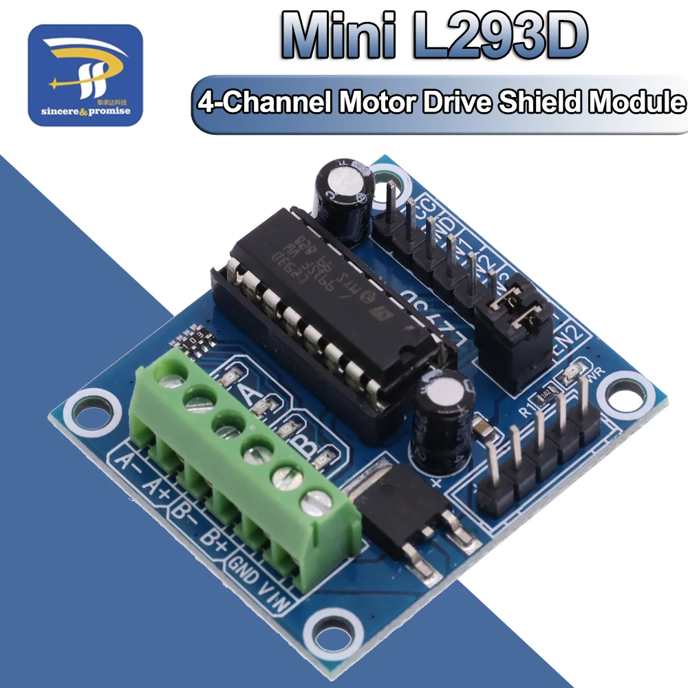 Mini 4Ch L293D Modulo Scheda Di Espansione Scudo Motore A 4 Canali Modulo Corrente Ad Alta Tensione Per Arduino Mega 2560 Mega2560