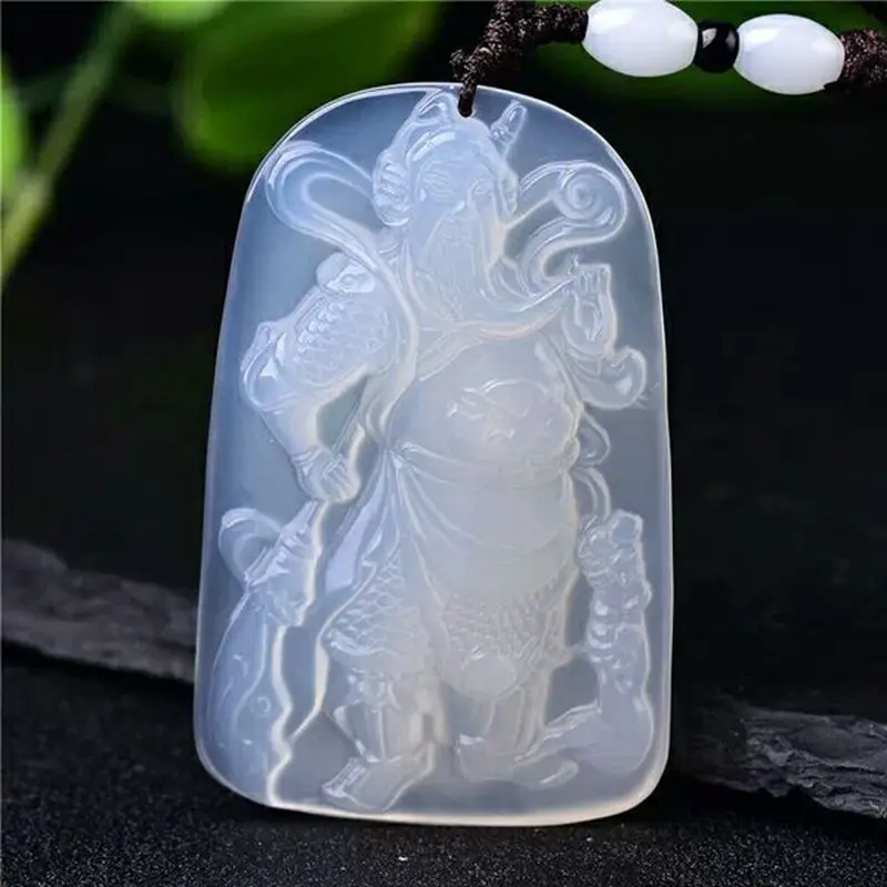 

Белая Подвеска из халцедона Agate Broadsword Station, фирменная подвеска Гуань гонг, мужские и искусственные подвески, ювелирные изделия