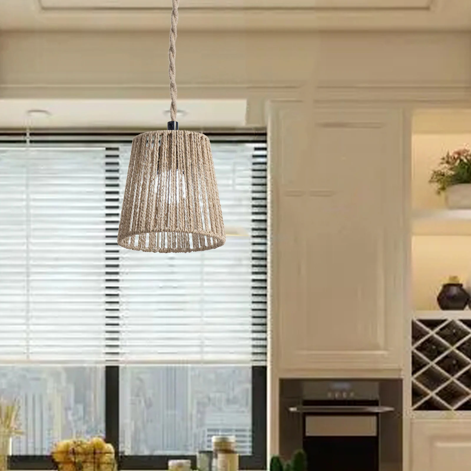 Beaupretty Hangende papieren lampenkap wit rond plafond