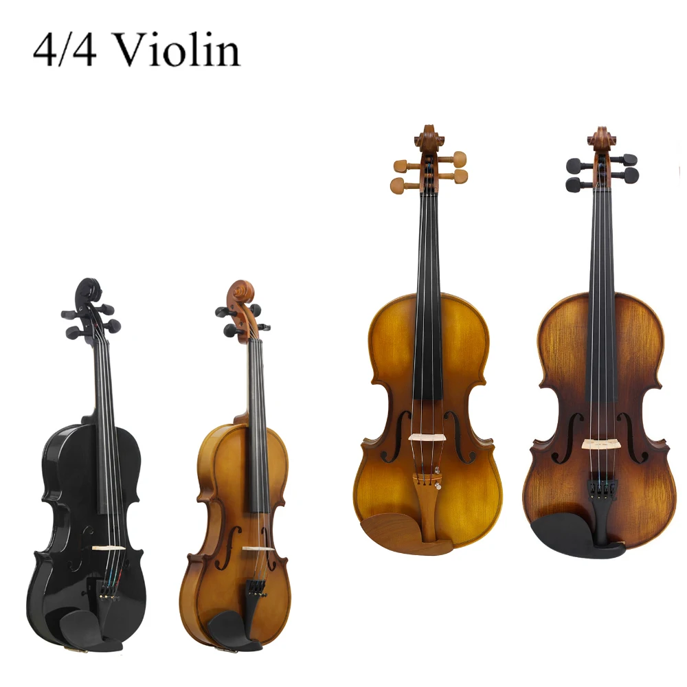 1 pc 4/4 Natural Acoustic Violin Retro Style Fiddle with Case & Bow Musical Instrument Accessories