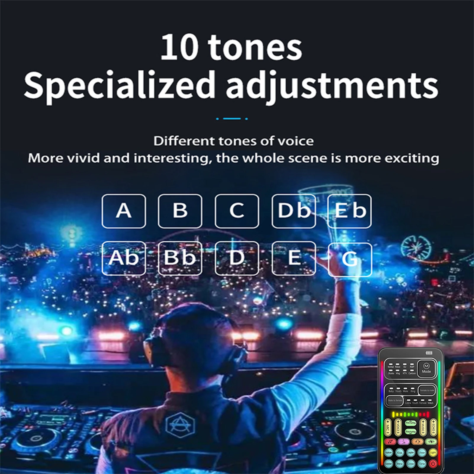 i9 Voice Changer Mini Multiple Audio Effect Bluetooth-Compatible Live Sound Cards Ultra-Thin Portable Live Sound Card Mic Tools