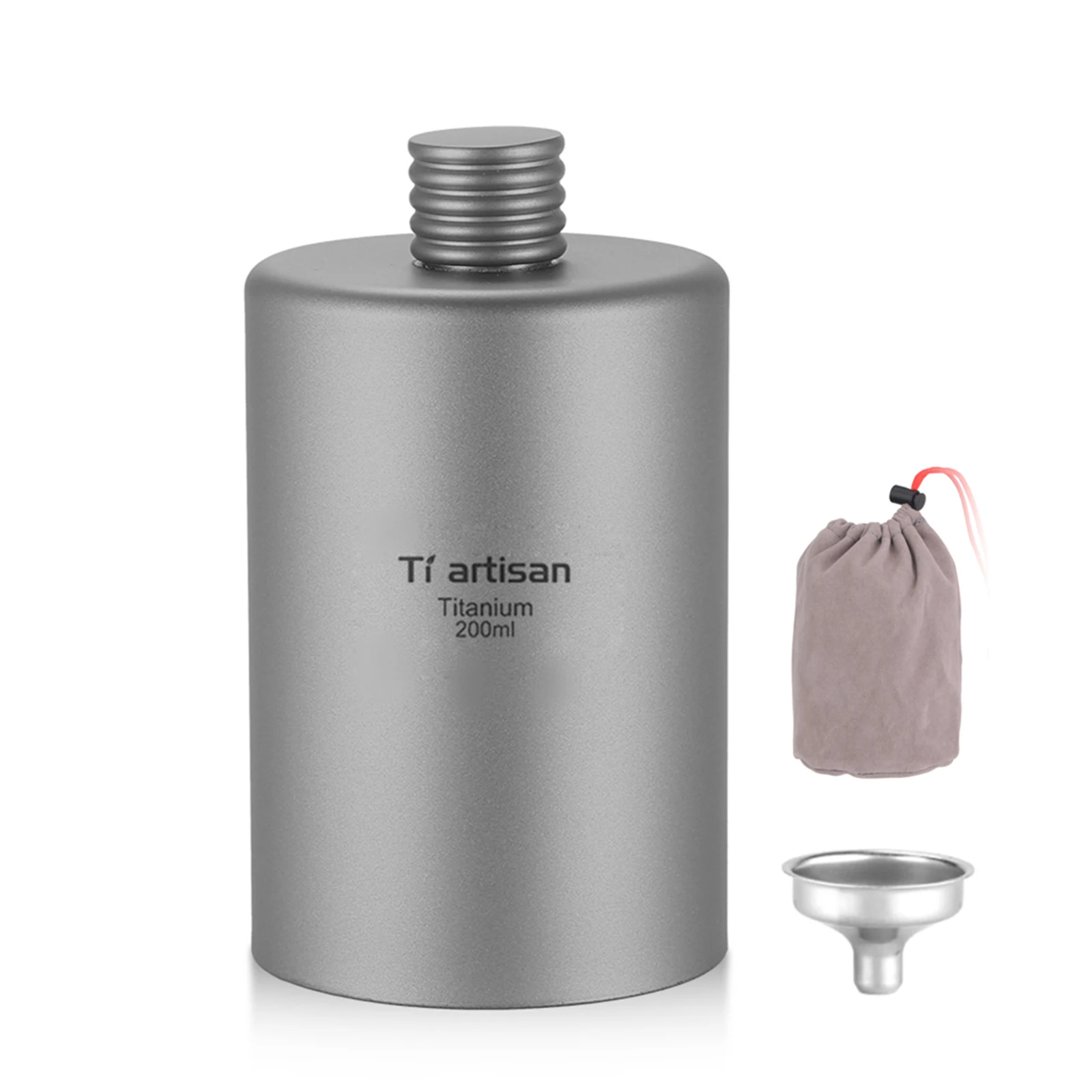 

Titanium Wine Alcohol Drink Bottle Titanium Wine Flask 200ml Lightweight Outdoor Alcohol Drink Bottle For Camping 18mm Brand New