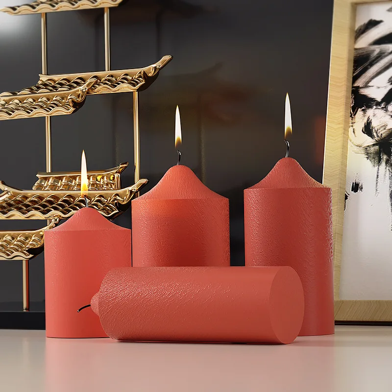 3D Cylinder Silicone Candle Mold DIY Handmade Vertebral Body Making Plaster Epoxy Resin Craft Molds for Wedding Home Decoration