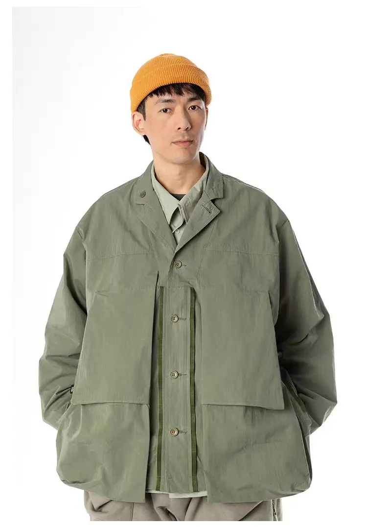 TMCAZ deformation layer multipocket jacket loose silhouette large front pockets light vintage effect gorpcore urban outdoor