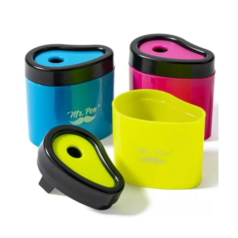 Portable Ergonomic Pencil Sharpener Set 3 Pack