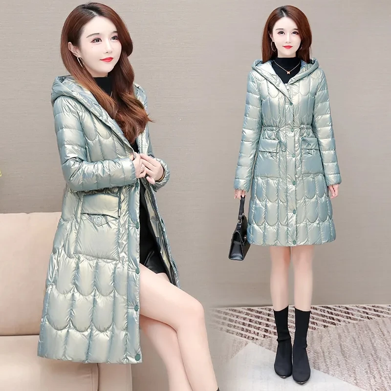 

Зимняя куртка, женская одежда, верхняя одежда, новинка 2023, подходящее ко всему модное пуховое пальто из хлопка, Женская длинная парка большого размера с капюшоном 5XL