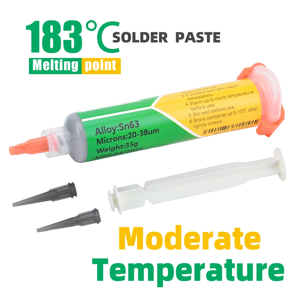 Solder Paste  Melting Point 183℃  Medium Temperature Solder Paste SMD Soldering Materia Weldingl Components and Parts aluminum welding rods