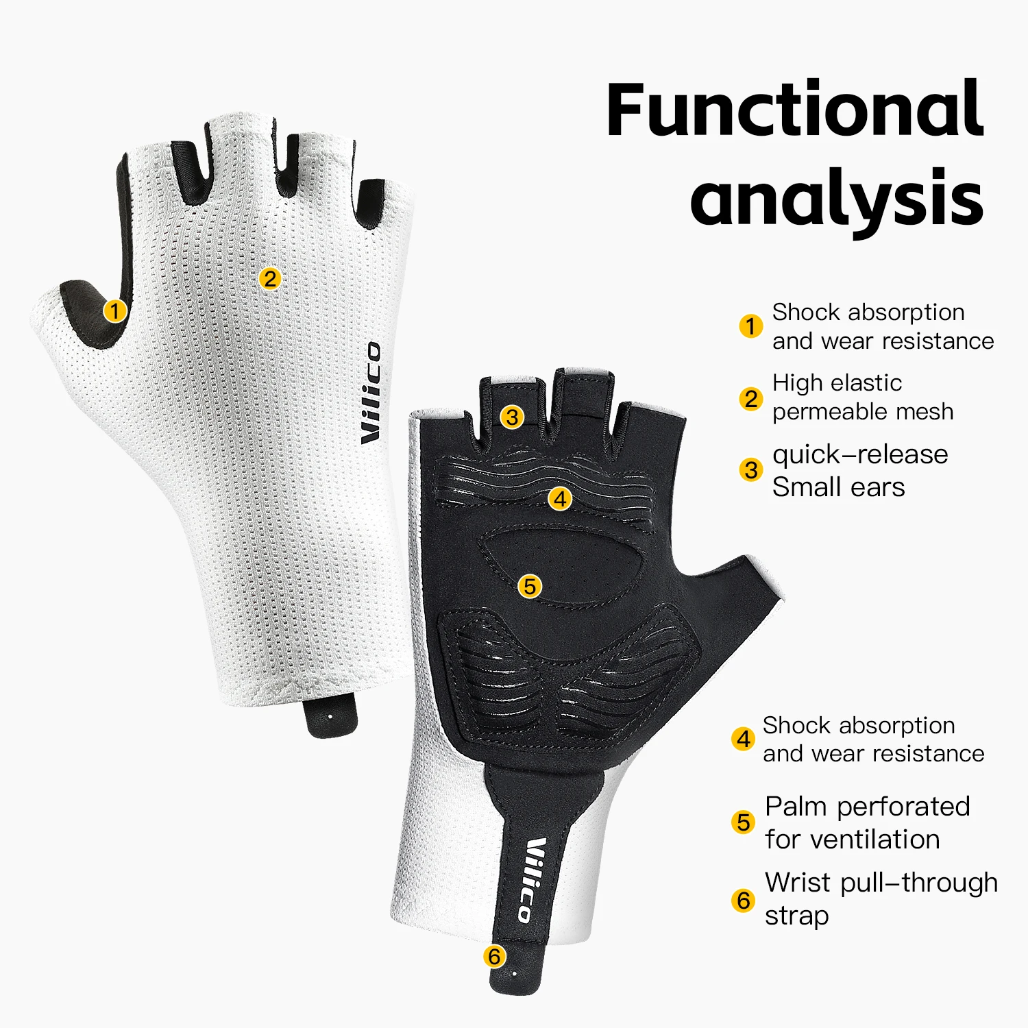 Men's and women's summer bicycle gloves, 1 pair - breathable, elastic, thick palm pad, non slip, knitted fabric, hand washable 2