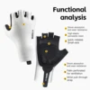 Men's and women's summer bicycle gloves, 1 pair - breathable, elastic, thick palm pad, non slip, knitted fabric, hand washable 2