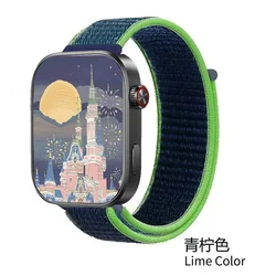 Breathable Nylon Loop Strap Wristband Bracelet - Universal Fit Accessories - Mi Band 9 Pro (Lime Colos)