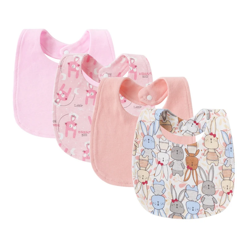 4Pcs Baby Bibs Burp Clothes Cotton Newborn Bibs for Girls Boys Baby Stuff Infant Accessories Toddler Saliva Towels Baby Care 5