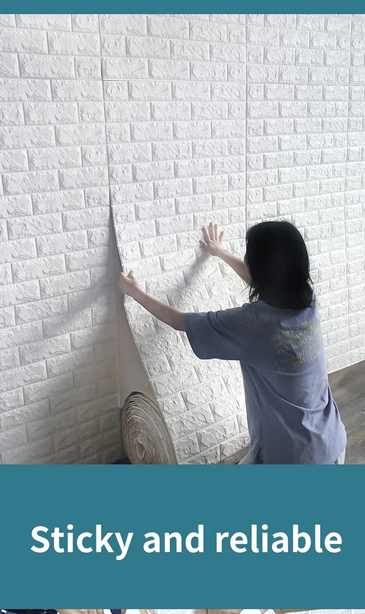Description Picture 4 of item70cmx1m Continuous 3D Wall Stickers Self Adhesive Foam Decoractive Wallpaper Panels Home Decor Living Room Decoration Bathroom