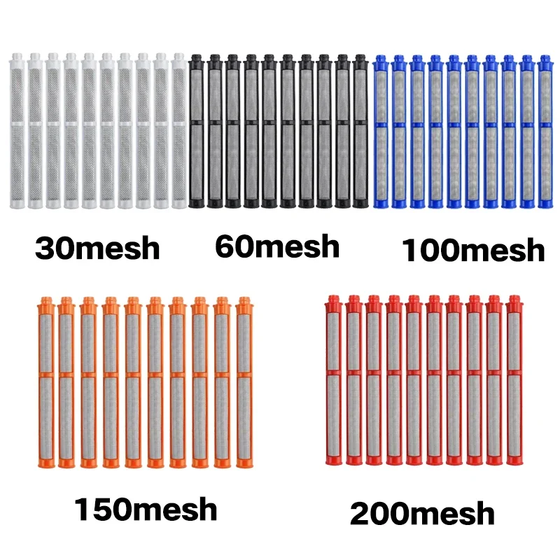 10/20 pièces filtres pour pistolet de pulvérisation accessoires de Machine de pulvérisation filtres pour pistolet sans air 30/60/100/150/200 maille filtre de pièces de peinture sans air