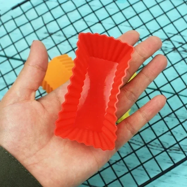 10Pcs/Set Silicone Cake Rectangular Moulds Cup Jelly Chocolate Soap Mold Household Kitchen Baking Dessert Mould Color Random 4