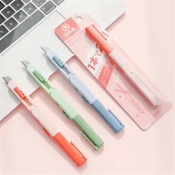 Couteau utilitaire 2 en 1 couleur Macaron, ciseaux multifonctions, papier peint, boîte Express, outils faits à la main, papeterie Kawaii 