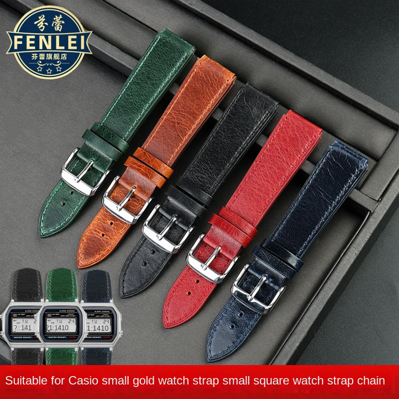 Cinturino Retrò In Vera Pelle Per Casio A158W/A168/F91W/Ae-1200Whd/A158/A159/A169/Ae1200/1300/1000 Cinturino Vintage 18Mm