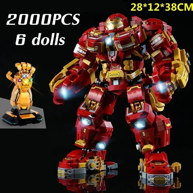 2000Pcs Mickey Mecha Armor Irons-Heroes Toys Mans Robot Figures Building Brick Block Gift Boys Set