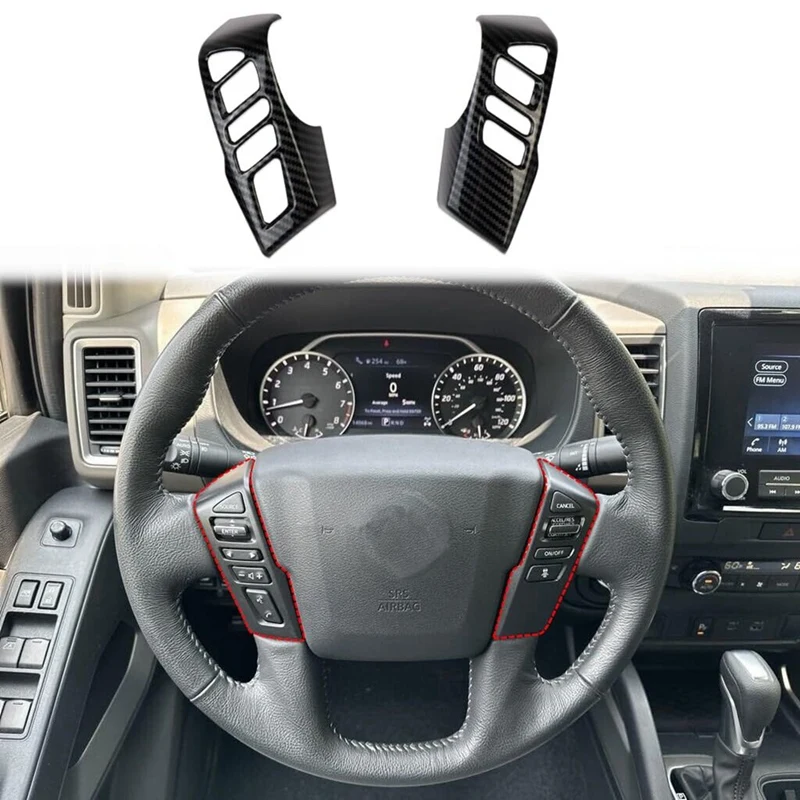 

Для Nissan Frontier 2022-2024 чехол рулевого колеса автомобиля внутренние детали, ABS углеродное волокно