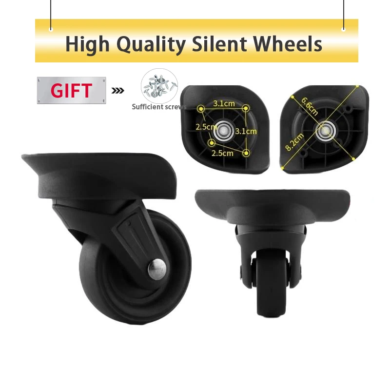 

Suitcase Wear-Resistant Wheel Accessories Universal Wheel Universal Boarding Trolley Bag Replaceable Shock-Absorbing Wheels