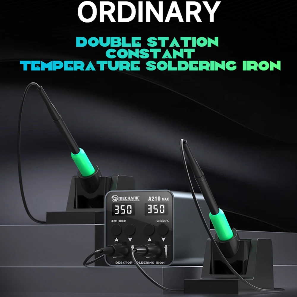 Mechanic A210 Max Dual-station Constant Temperature Desktop Soldering Station C210 Handel Short Circuit Protection Welding Tools 2