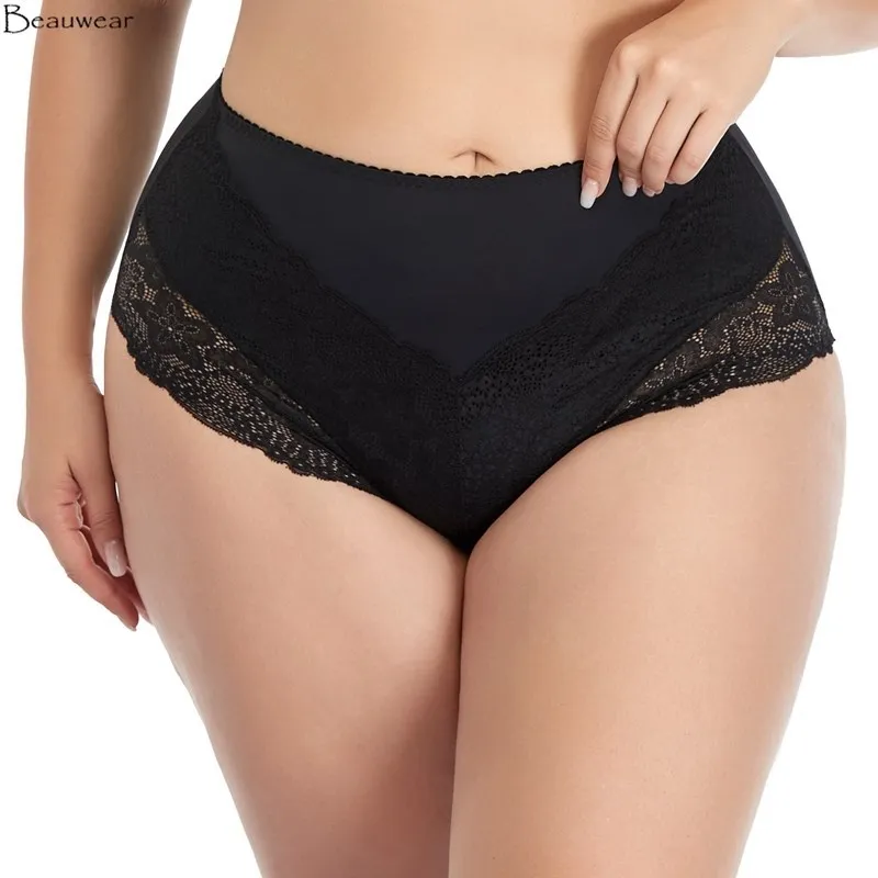 Женские кружевные трусики Beauwear большого размера 2XL 3XL 4XL 5XL 6XL 7XL женское нижнее