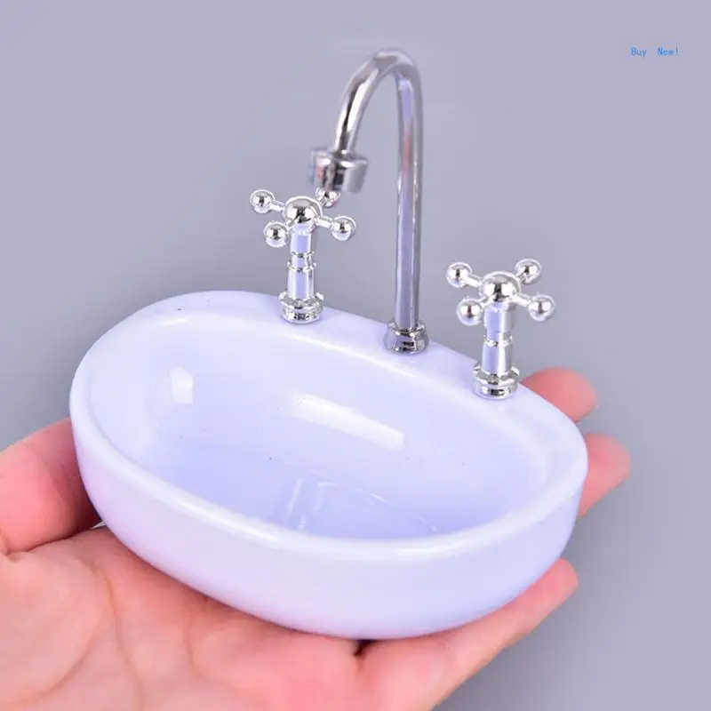 Ceative Washbasin Paper Clips Holder with 15x Paperclips Magnetics for Home School Office Dollhouse Bathroom Furniture