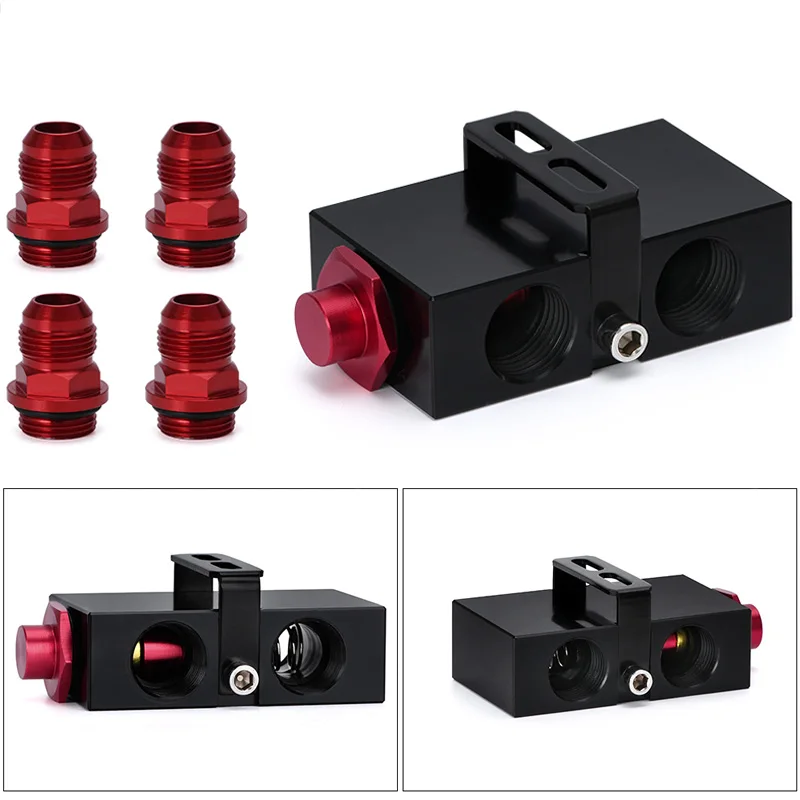 Oil Filter Sandwich Adaptor With In-Line Oil Thermostat Sandwich With Thermostat AN10 Fitting Adapter oil filter adapter