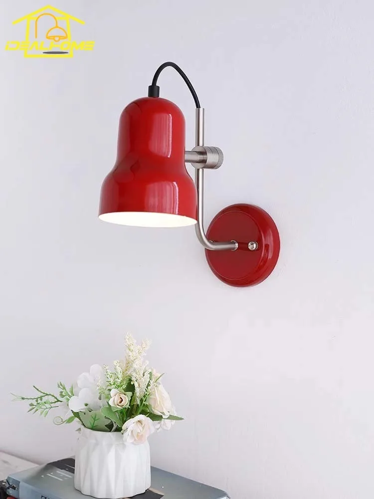 Bauhaus Vintge Medieval Wall Lamp LED E27 Iron Art Atmosphere Adjustable Wall Mounted Bedroom Bedside Study Reading