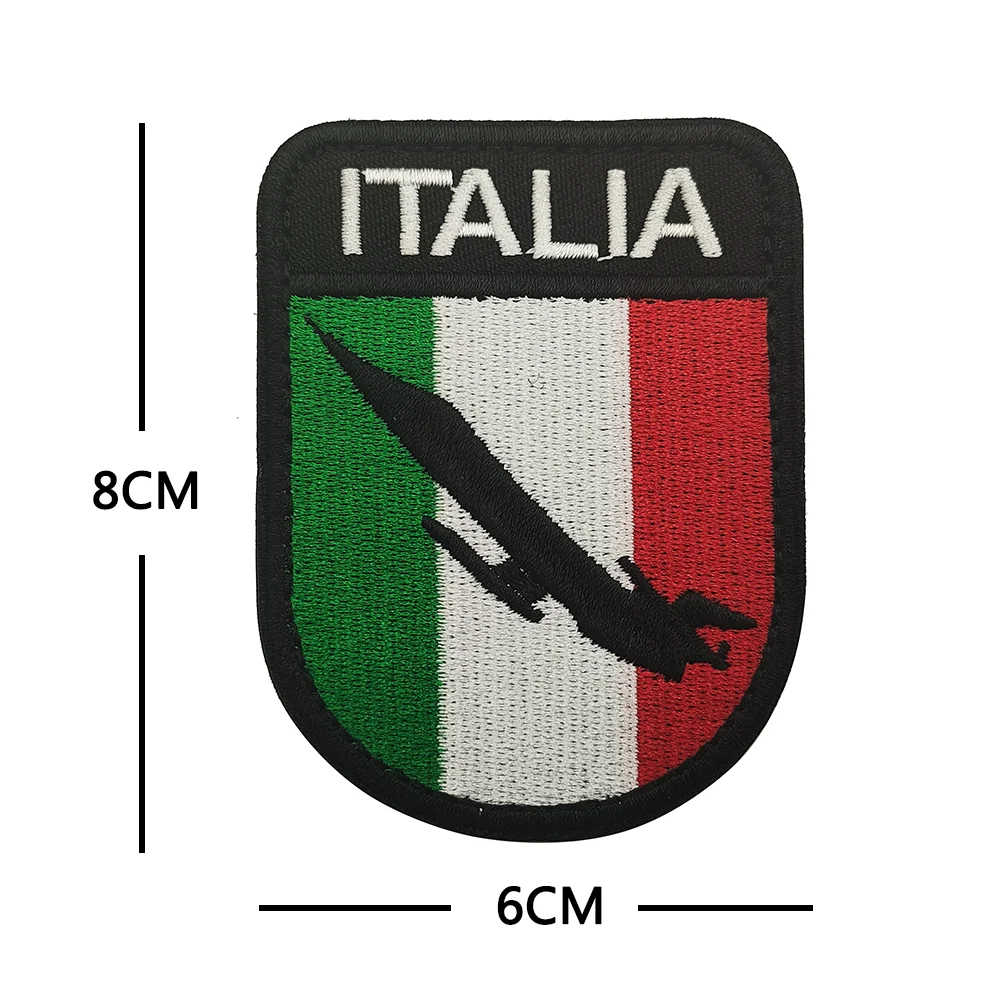 Italy Flag Patches Sicily Sardinia Sicilia Emblems Appliques Italian Shield Rubber/pvc Embroidered Badges