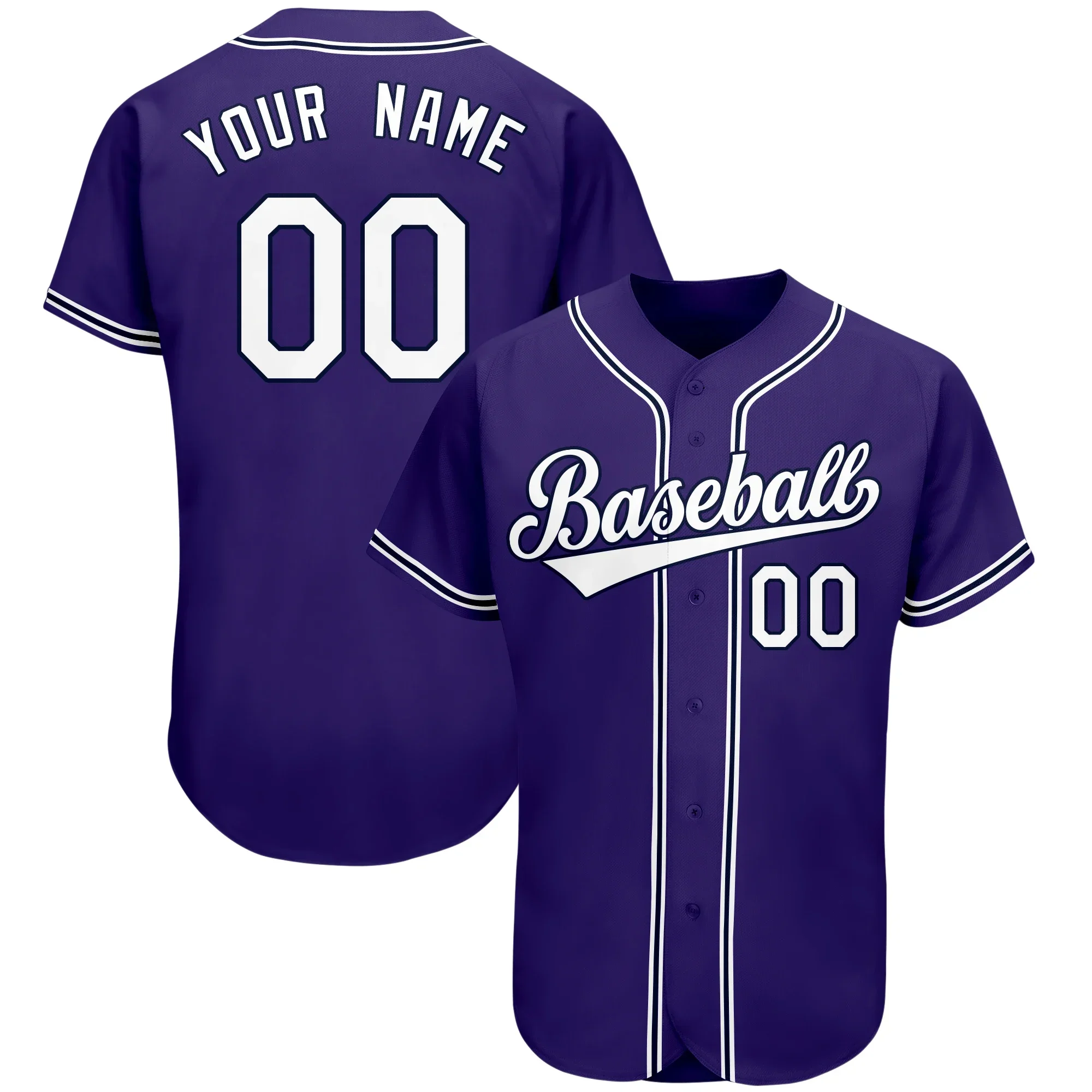 Chea Purple Baseball Jersey Embroidered Fashion Jerseys Stitched College Students&lsquo; Sport Shirts Indoor&Outdoor