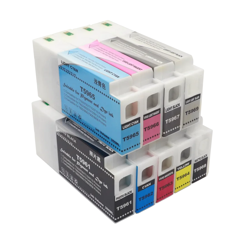 para Cartuchos de Impressora Epson 9908 Pigmento Epson 7908 7890 9890 9908 9710 7710 9910 7910 7900 9910 Cartucho de Tinta T5961-t5969 T596a T596b - Imagem 5