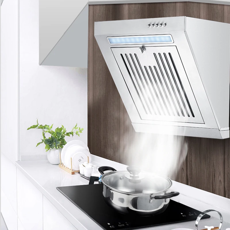 

230W Mini Side Suction Range Hood Stainless Steel Panel Hanging Household Ventilator 400mm Kitchen Exhaust Cooker Hoods 220V