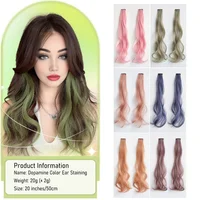 Extensions de cheveux synthétiques bouclés colorés 2 pièces/ensemble 50cm/60cm, vague d'eau rose/bleu/violet, perruque Halloween/noël 3