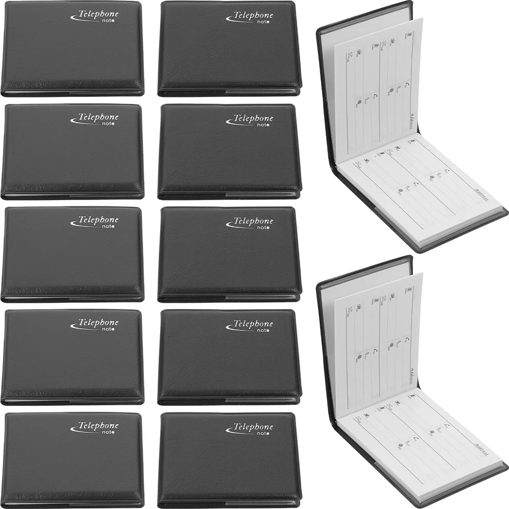 12 Pcs Mini Phone Book Telephone Number Note Address The Black Wallet Size Notebook Empty Tiny Books