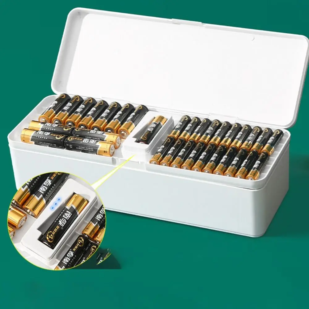 Battery storage box battery case battery box PP Battery Organizer Fall Prevention Durable Battery Storage Box Large Capacity Wear-resistant Data Cable Case
