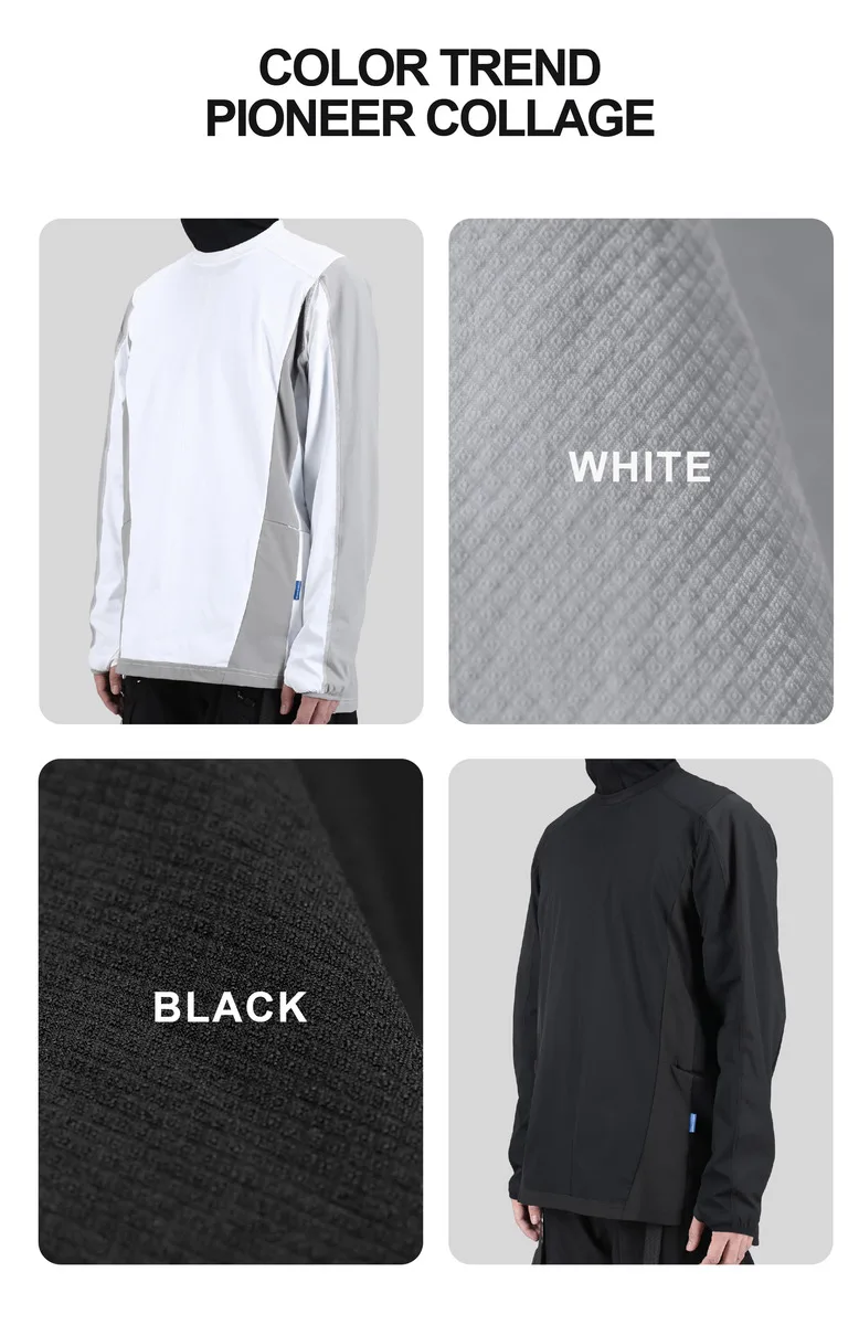 Reindee Lusion 22FW 0187 Outdoor splicing material breathable fast dry long sleeve shirt techwear gorpcore