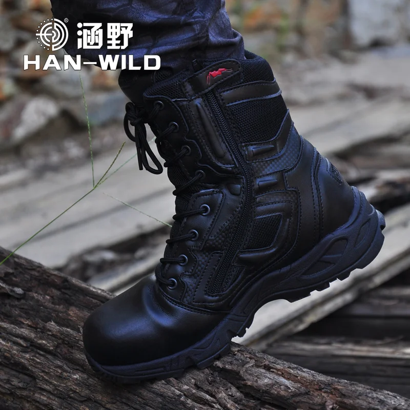

Mens Military Army Boot Genuine Leather Vintage Lace Up Waterproof Safety Shoes Black Desert Combat Tactical Ankle Boots Men