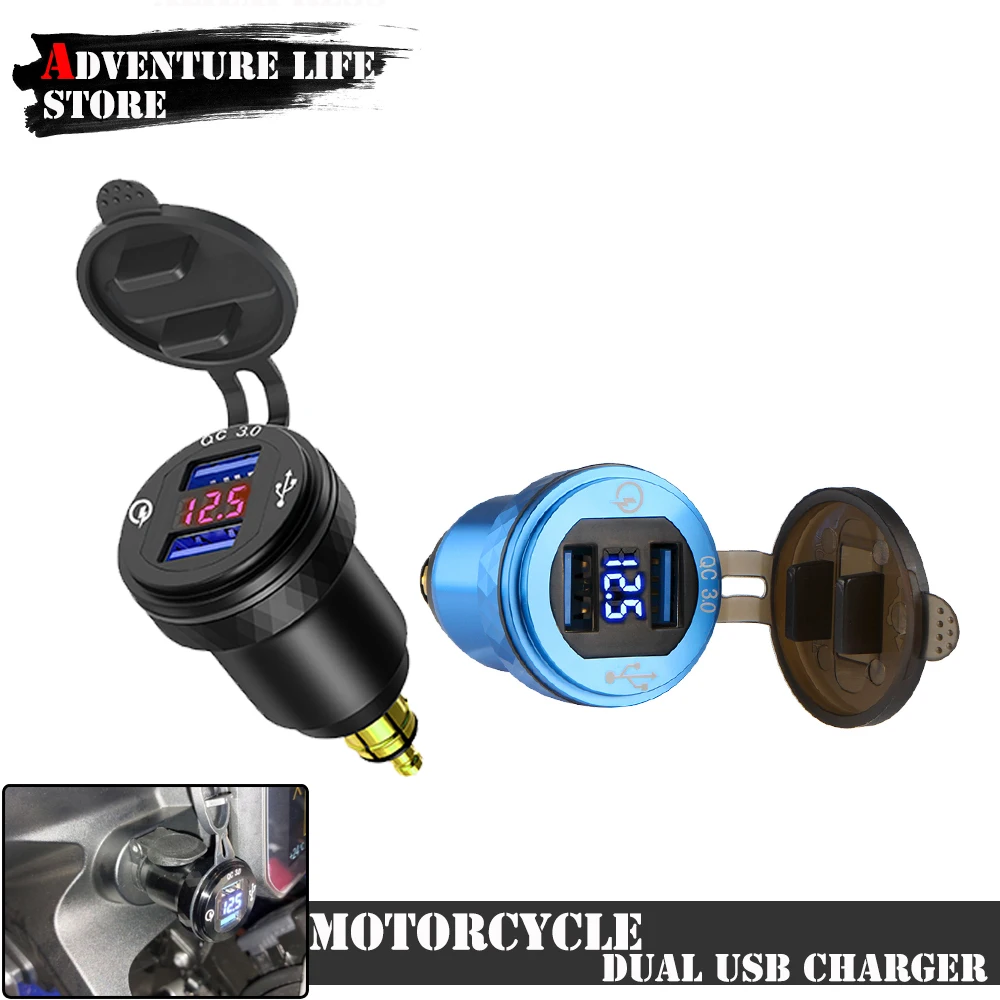 EU Male for BMW Motorcycle Dual USB GPS Charger Outlet w/ Mounting Mount
