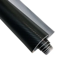 Carbon Fiber Vinyl Wrap - Black Waterproof Adhesive Film for Vehicle Customization (3D Carbon Black)