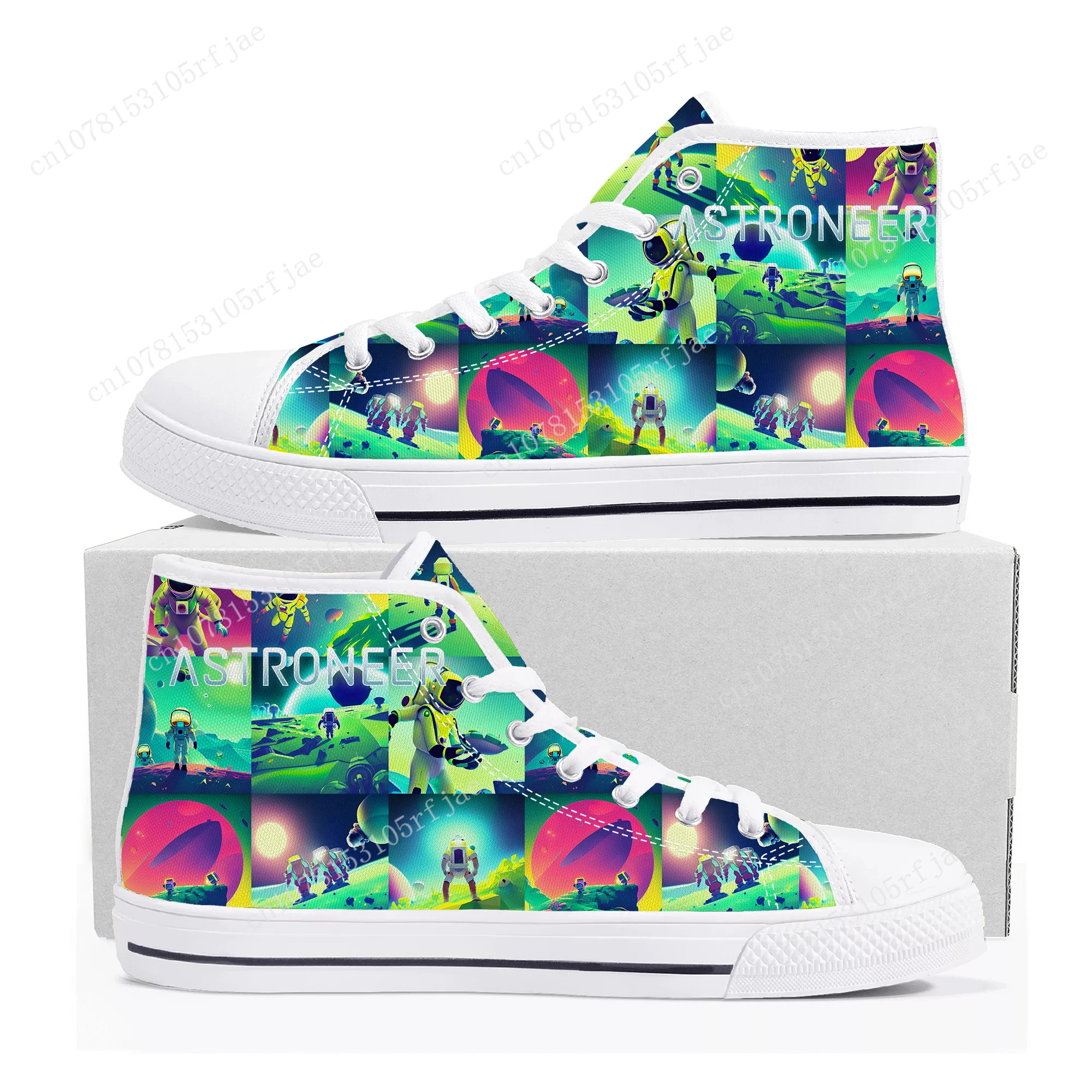 

Astroneer High Top Sneakers Hot Cartoon Game Mens Womens Teenager High Quality Fashion Canvas Shoes Casual Tailor Made Sneaker