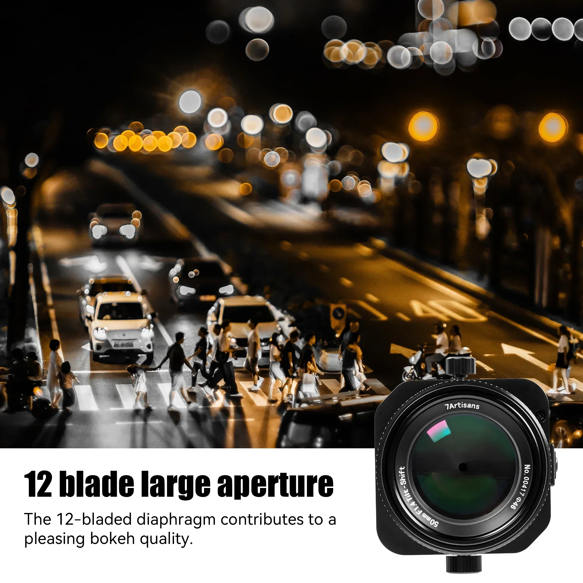 7artisans 50mm F1.4 틸트-시프트 수동 렌즈, 대구경 APS-C 렌즈 ( E ZVE10, 후지필름 X-T1, 마이크로 4/3 E-PL1 호환, 2-in-1)