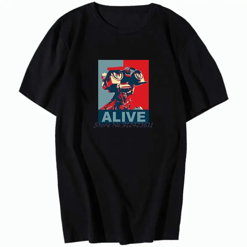 Johnny Number 5 Short Circuit Alive Lebt Nummer Robot Kult Magliette Grafiche Classiche Magliette Estive A Maniche Corte Abbigliamento Uomo