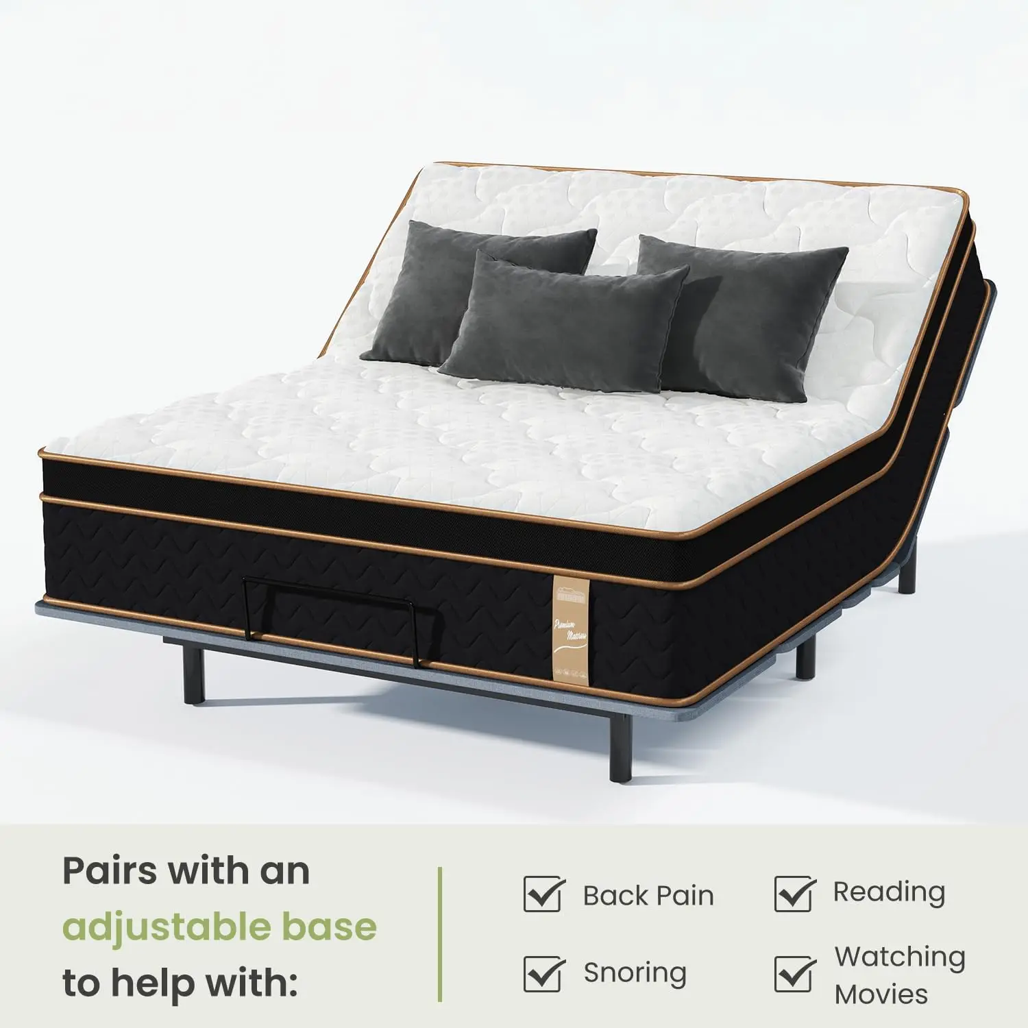High-Quality Queen Mattress, 14 Inch Plush Hybrid Mattresses with Cool Gel Memory Foam Technology - Fiberglass-Free Design 5
