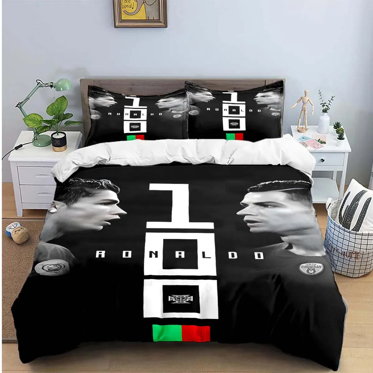 Fashion Football R-Ronaldo Digital Printing Bedding Set Duvet Cover Comforter Bed  Youth Kids Girl Boys Birthday Gift 6