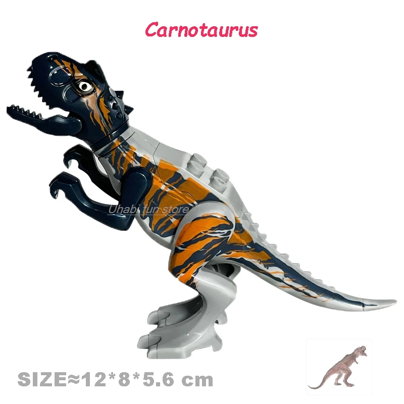 Jurassic Dinosaur Building Blocks - modele Velociraptor, Triceratops, Indominus i T‑Rex