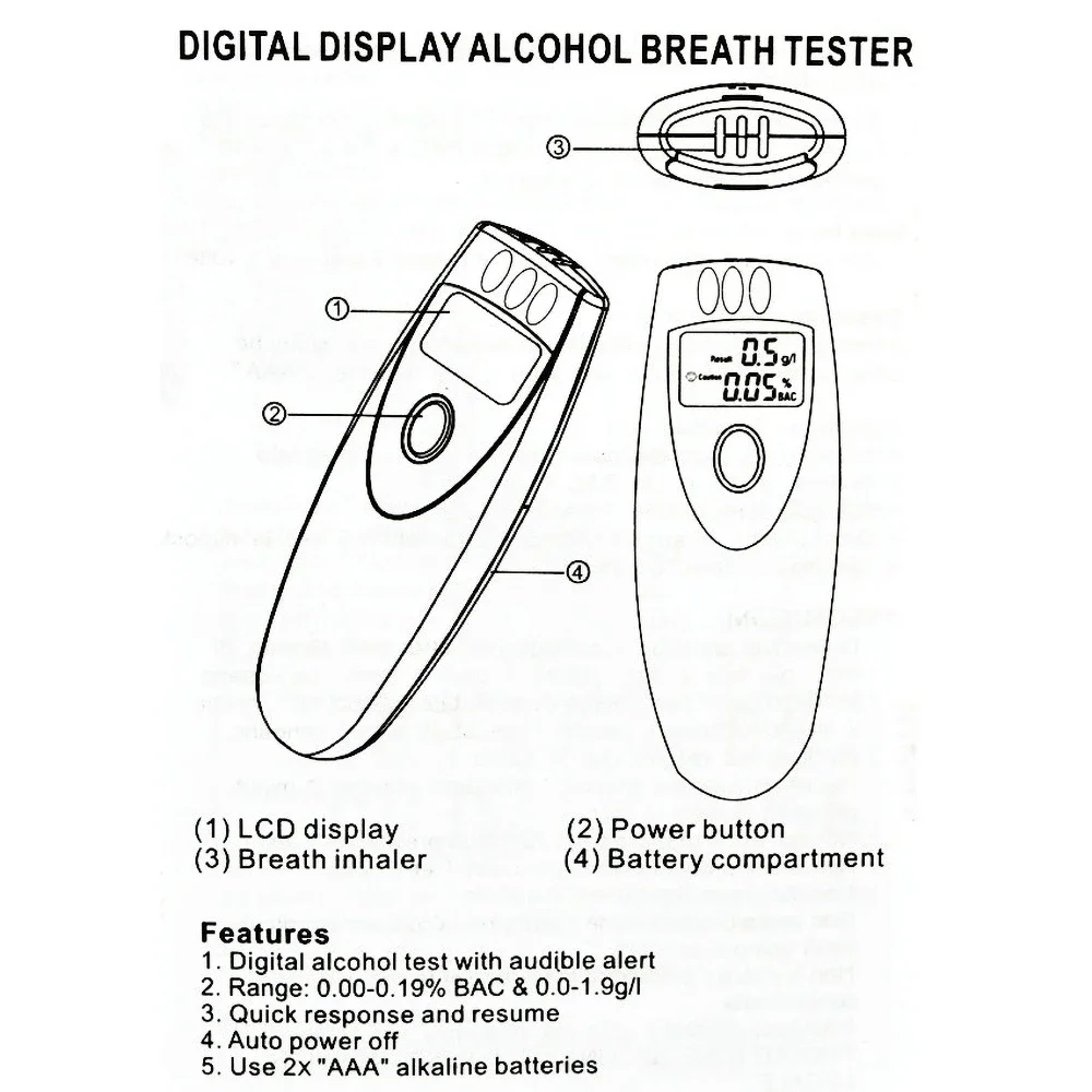 No Contacted Digital Alcohol Tester Portable Breath Alcohol Analyzer Breathalyzer Detector Detection LCD Screen alcohol tester breath alcohol tester