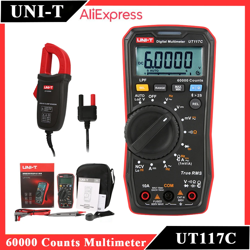 UNI-T UT117C 60000 Counts Professional High-Precision True RMS Bluetooth  Digital Multimeter Smart Electrician Meter